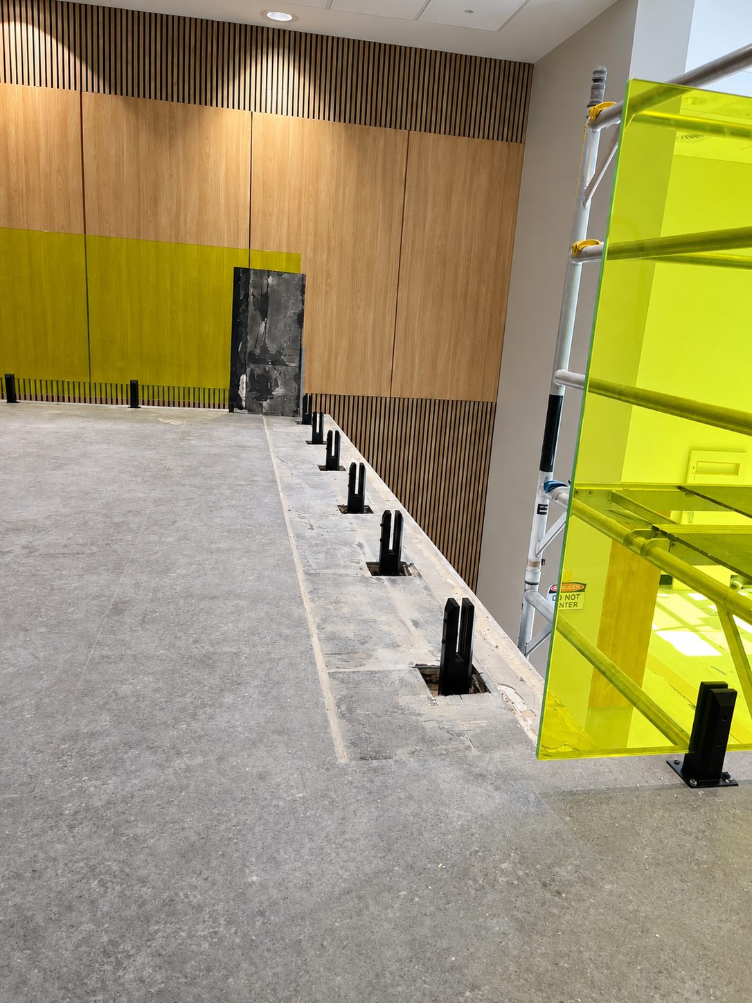 Tinted glass balustrade - McDonald's Headquarters, Thornleigh - during works