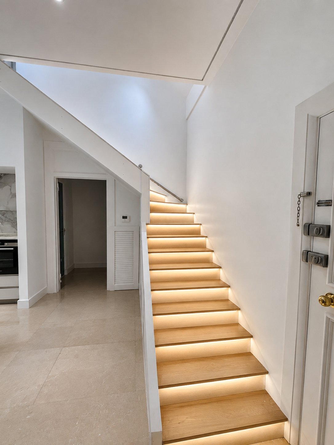 Low iron (Sapphire) glass stair balustrade - Kirribilli - before
