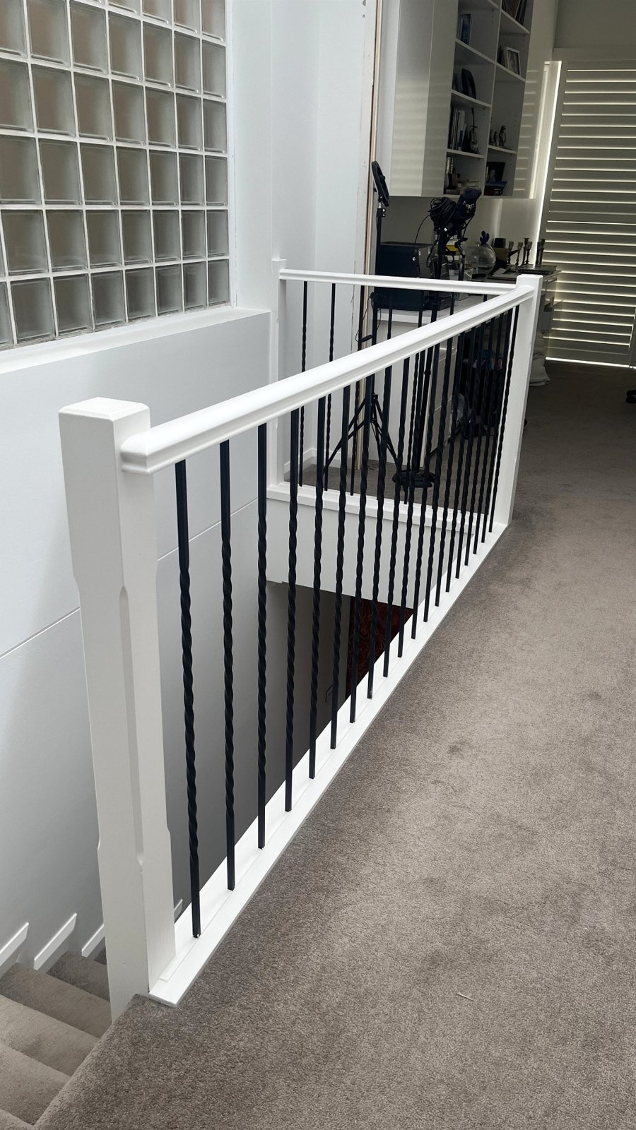 Clear glass stair balustrade replacement - Leichhardt - before