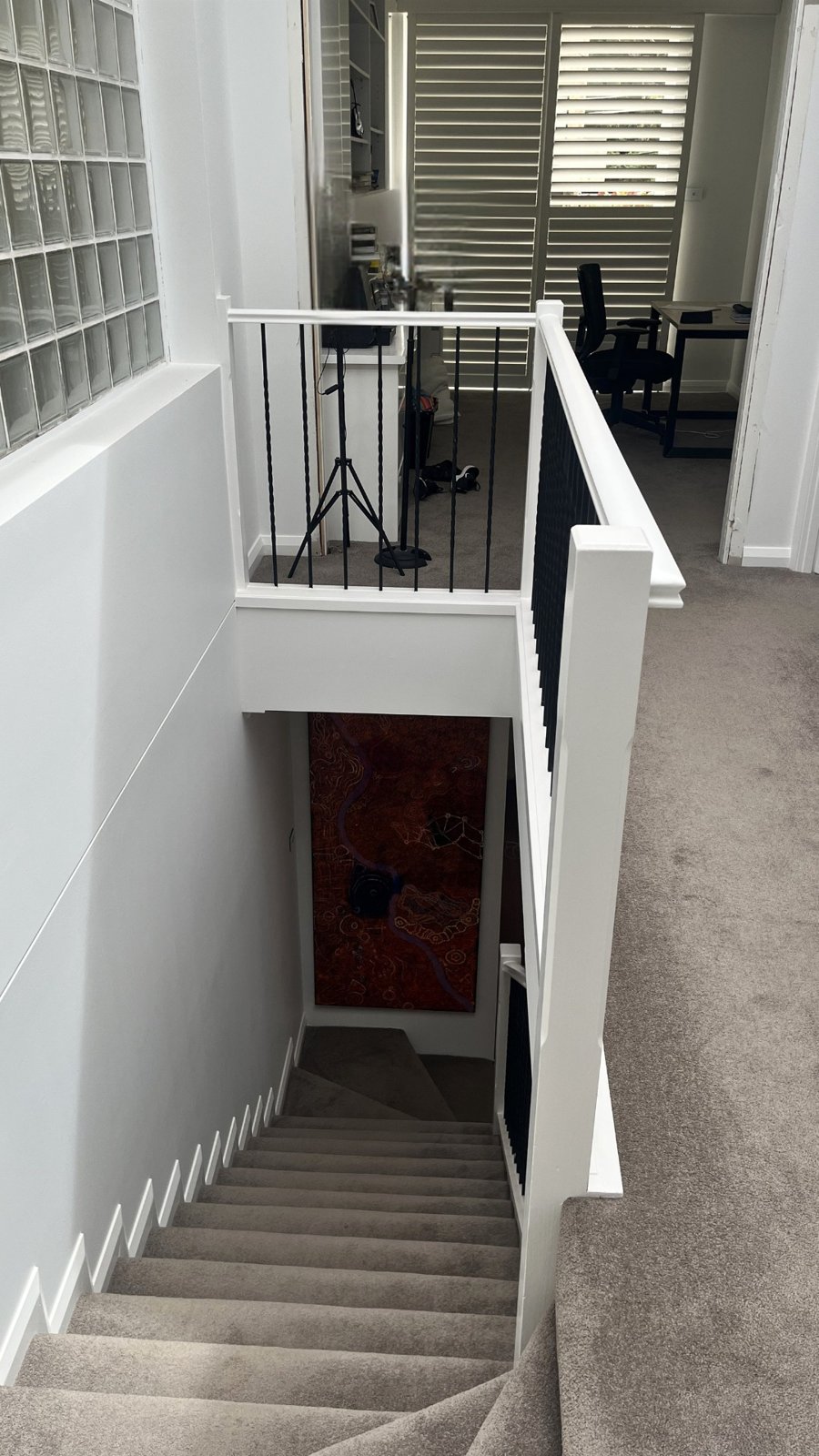 Clear glass stair balustrade replacement - Leichhardt - before