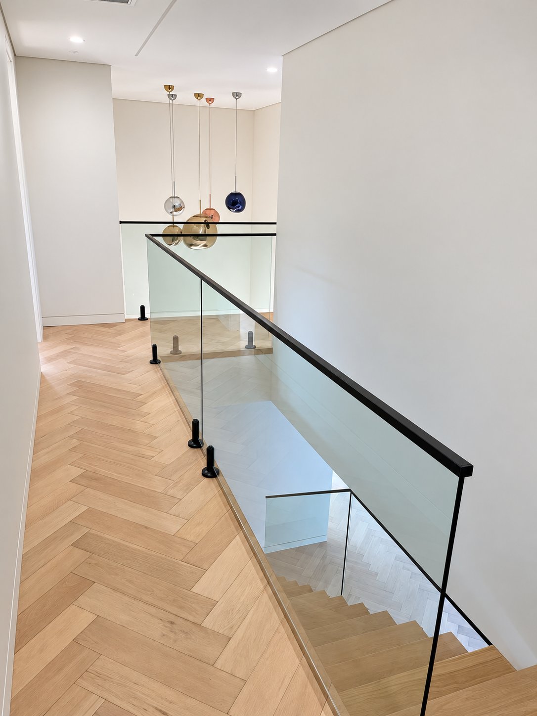 New staircase glass with welded top rail - Strathfield - finished