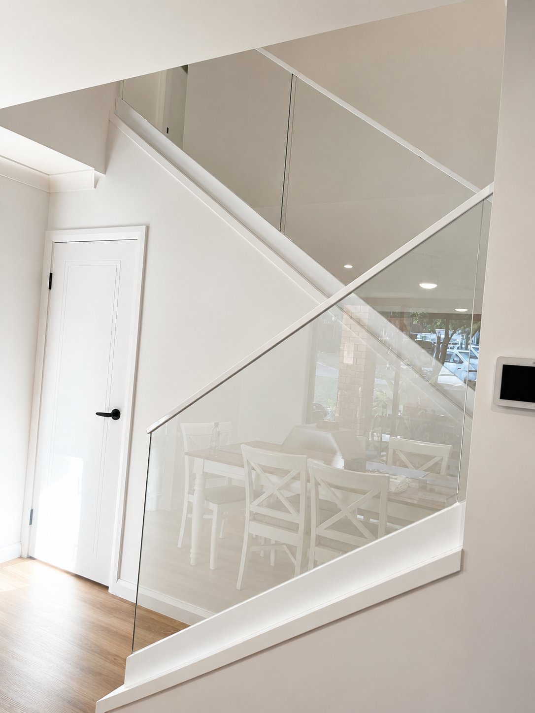 Channel base low iron (Sapphire) glass balustrade - Kellyville - Glass Stair Balustrades, Fusion Glass