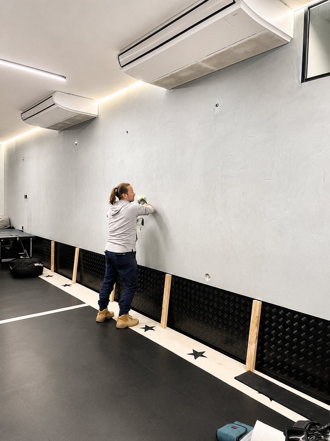 Gym mirror installation - fight gym, Leichhardt Shopping Centre - before
