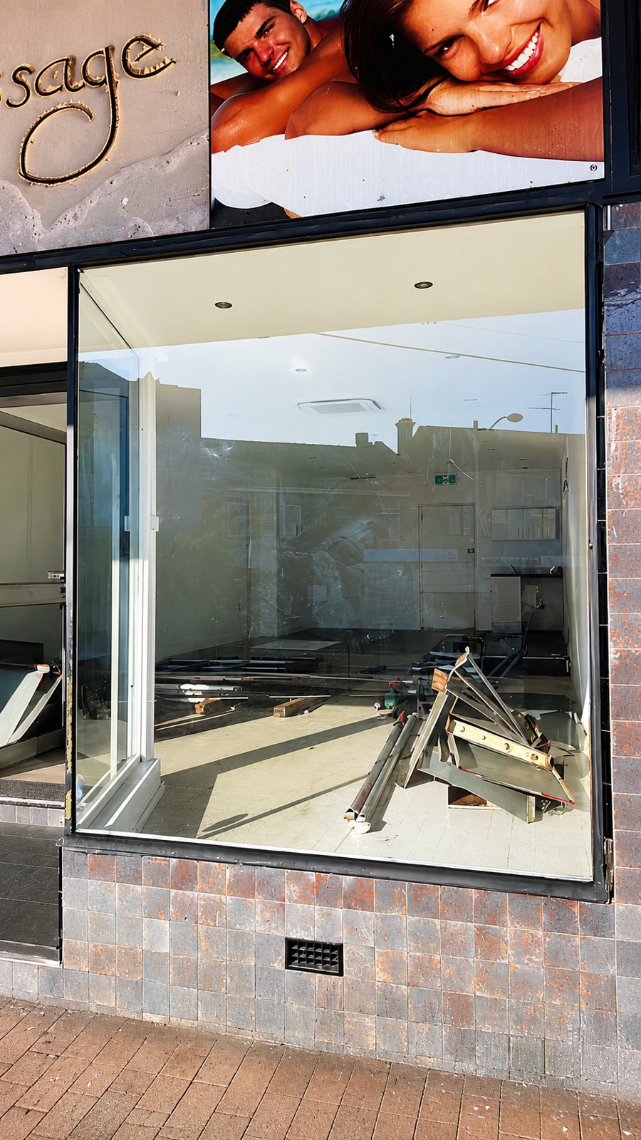 Shop front glass replacement - Coogee - finished