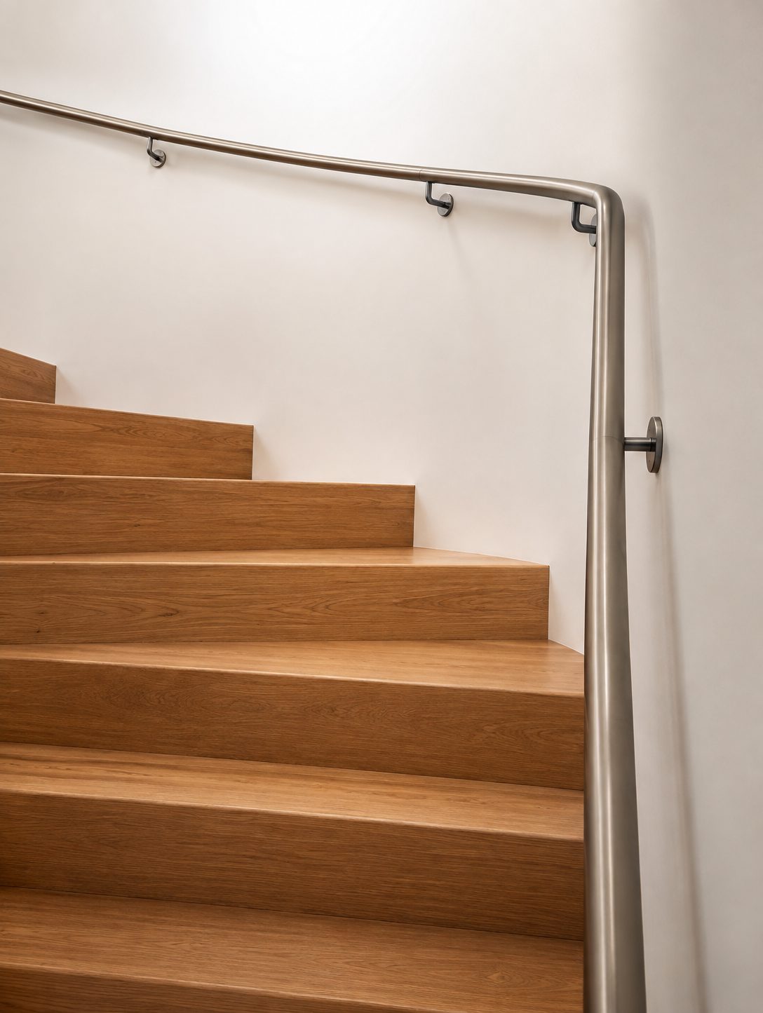 Curved handrail on a Sydney staircase - finished